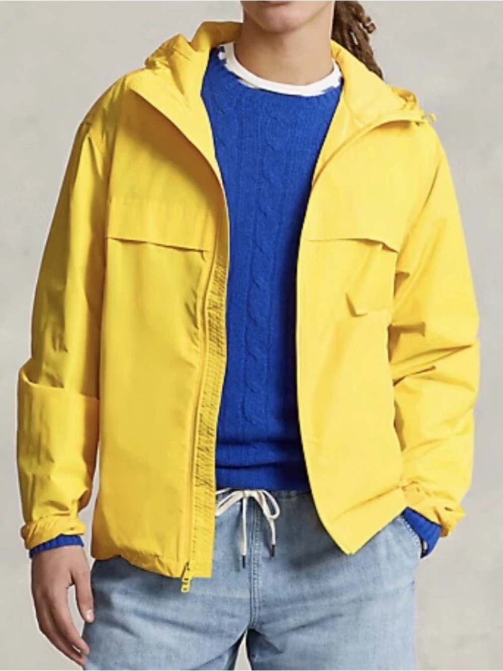 NWT Polo Ralph Lauren Yellow Rain Jacket Coat Medium